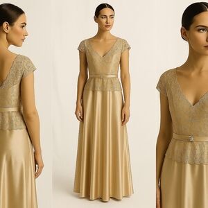 Scott McClintock Gold and Silver Wedding Dress
